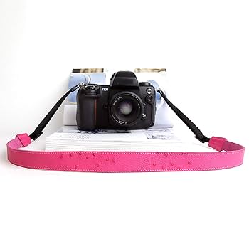 Amazon.co.jp: カメラストラップ、ダチョウ革レザー一眼レフ